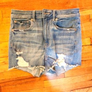 AE Super Hi-Rise Shortie - Next Level Stretch - Size 2 - Patterned Pockets